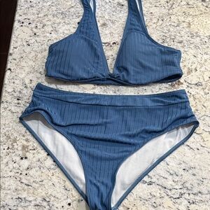 Stylish Blue Women's Swim Set